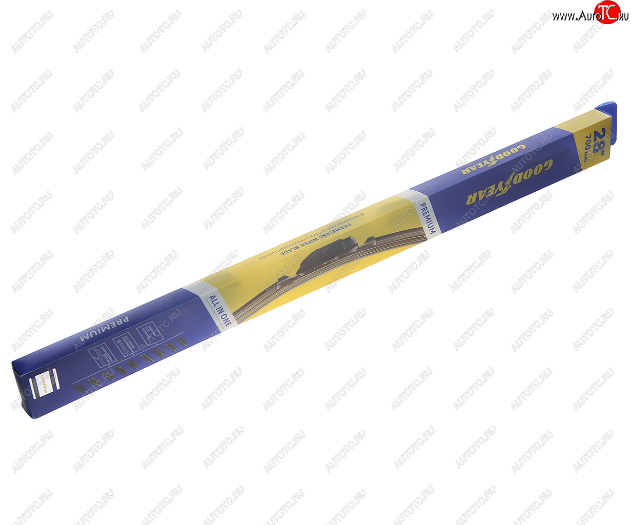 1 059 р. Щетка стеклоочистителя 700мм бескаркасная (8 адаптеров) Premium GOODYEAR GOODYEAR gy000448  с доставкой в г. Воронеж