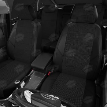 Авточехлы ГАЗель Next (3 высоких) экокожа-жаккард черные комплект AVTOLIDER AVTOLIDER gz30-0104-kk4