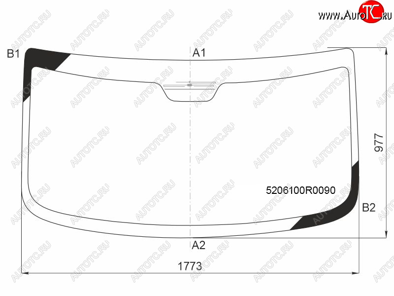 11 849 р. Стекло лобовое (Антенна) JAC Sunray 12-  MAZ 281 22-  365 22-  Sollers Atlant 22- FUYAO 5206100R0090  с доставкой в г. Воронеж