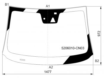 Стекло лобовое (Камера Датчик дождя Молдинг) Changan UNI-T 20-23 FUYAO 5206010-CN03