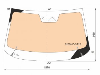 Стекло лобовое (Обогрев полный Камера Датчик дождя Молдинг) Changan UNI-K 20- FUYAO 5206010-CR22