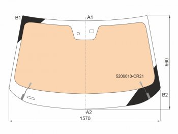 Стекло лобовое (Обогрев полный Датчик дождя Молдинг) Changan UNI-K 20- FUYAO 5206010-CR21