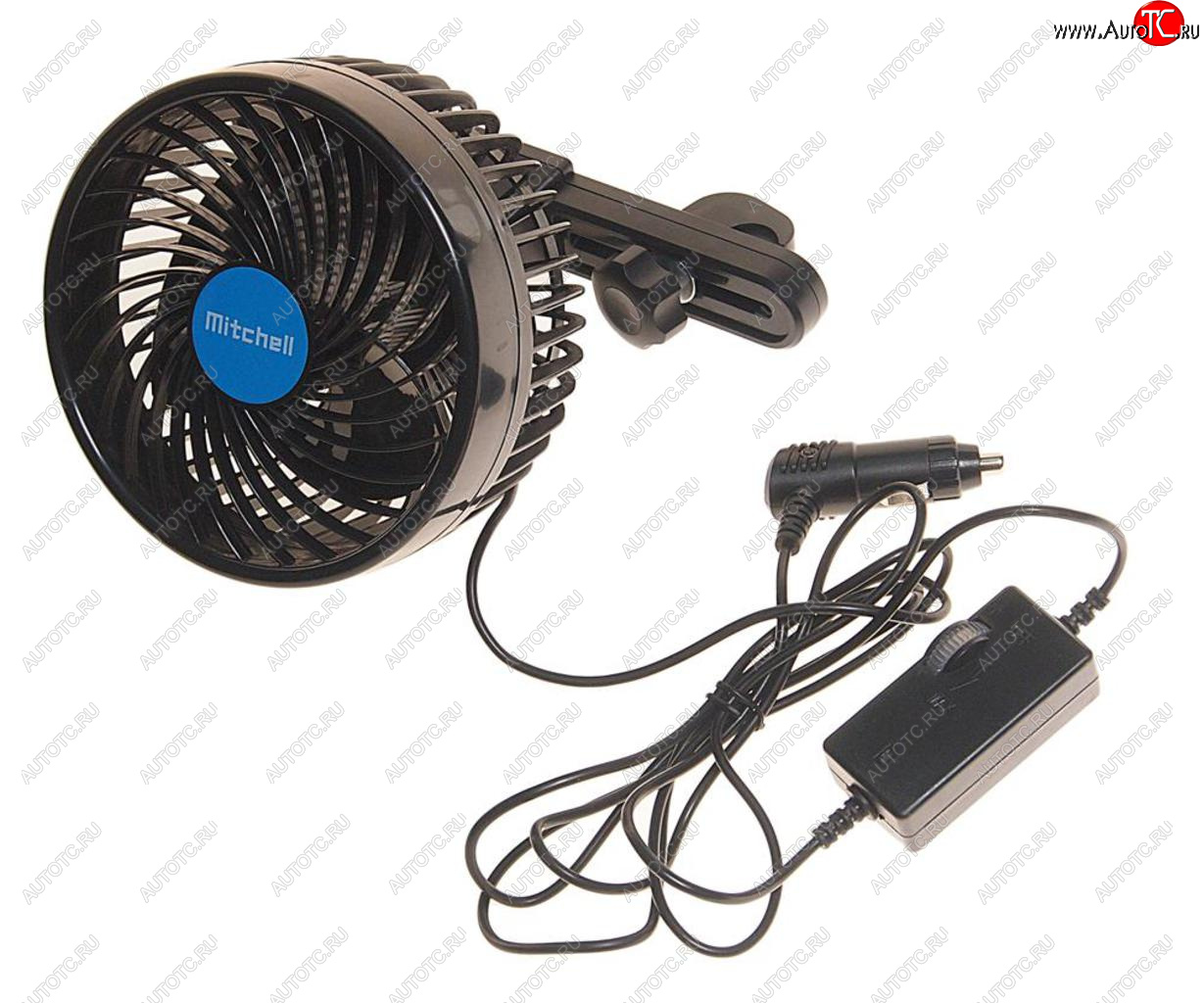 1 589 р. Вентилятор в салон 12V на кронштейне синий MITCHELL MITCHELL hx-t203e dc12v blue  с доставкой в г. Воронеж