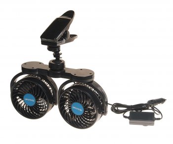 Вентилятор в салон 12V двойной на прищепке синий MITCHELL MITCHELL hx-t607e dc12v blue
