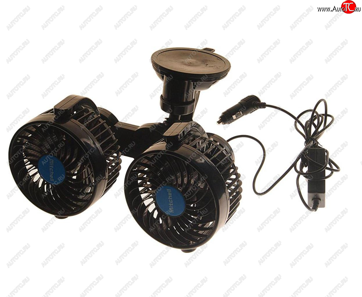 2 299 р. Вентилятор в салон 12V двойной на присоске синий MITCHELL MITCHELL hx-t707e dc12v blue  с доставкой в г. Воронеж