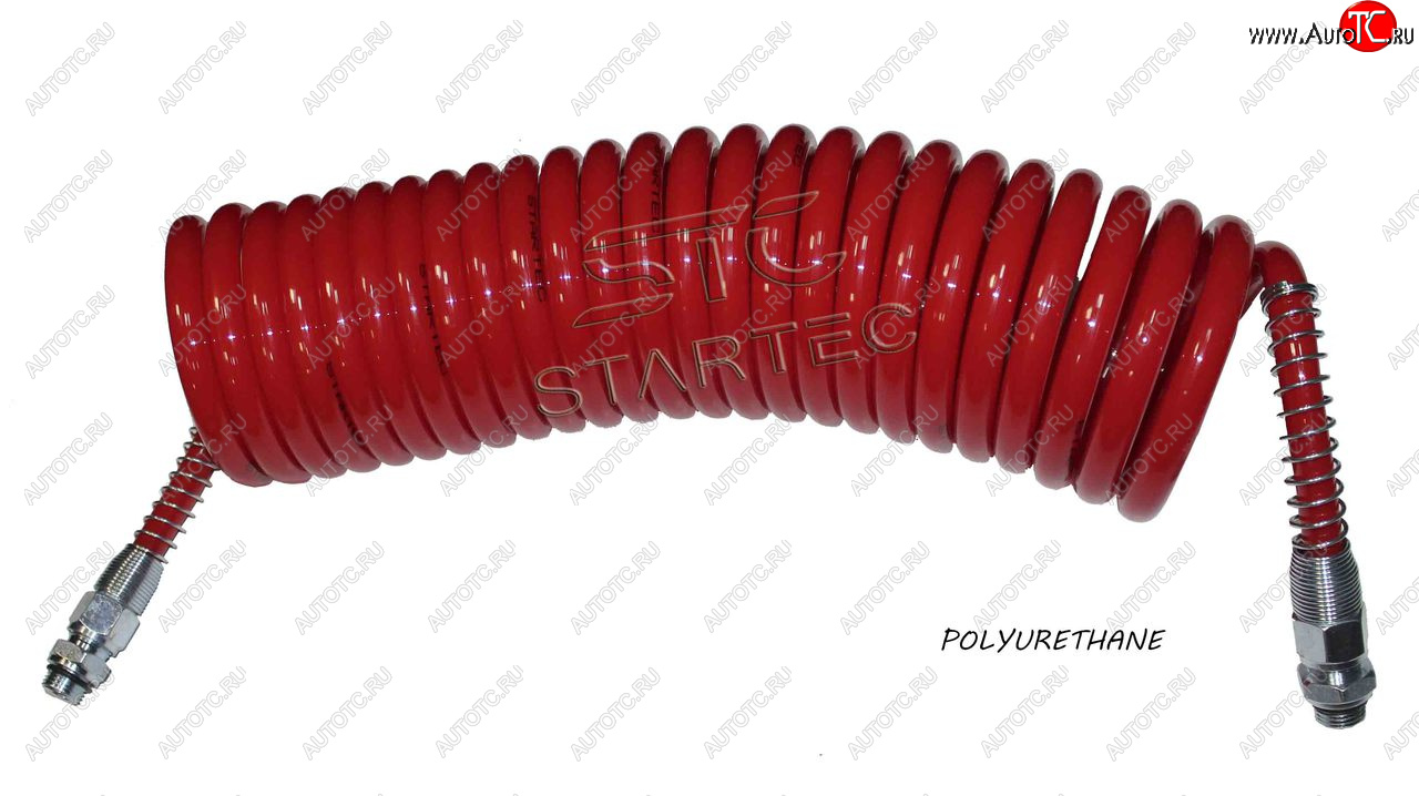 1 599 р. Шланг пневматический витой М16 L=7.5м (красный) Polyurethane STARTEC STARTEC inf.10.166  с доставкой в г. Воронеж