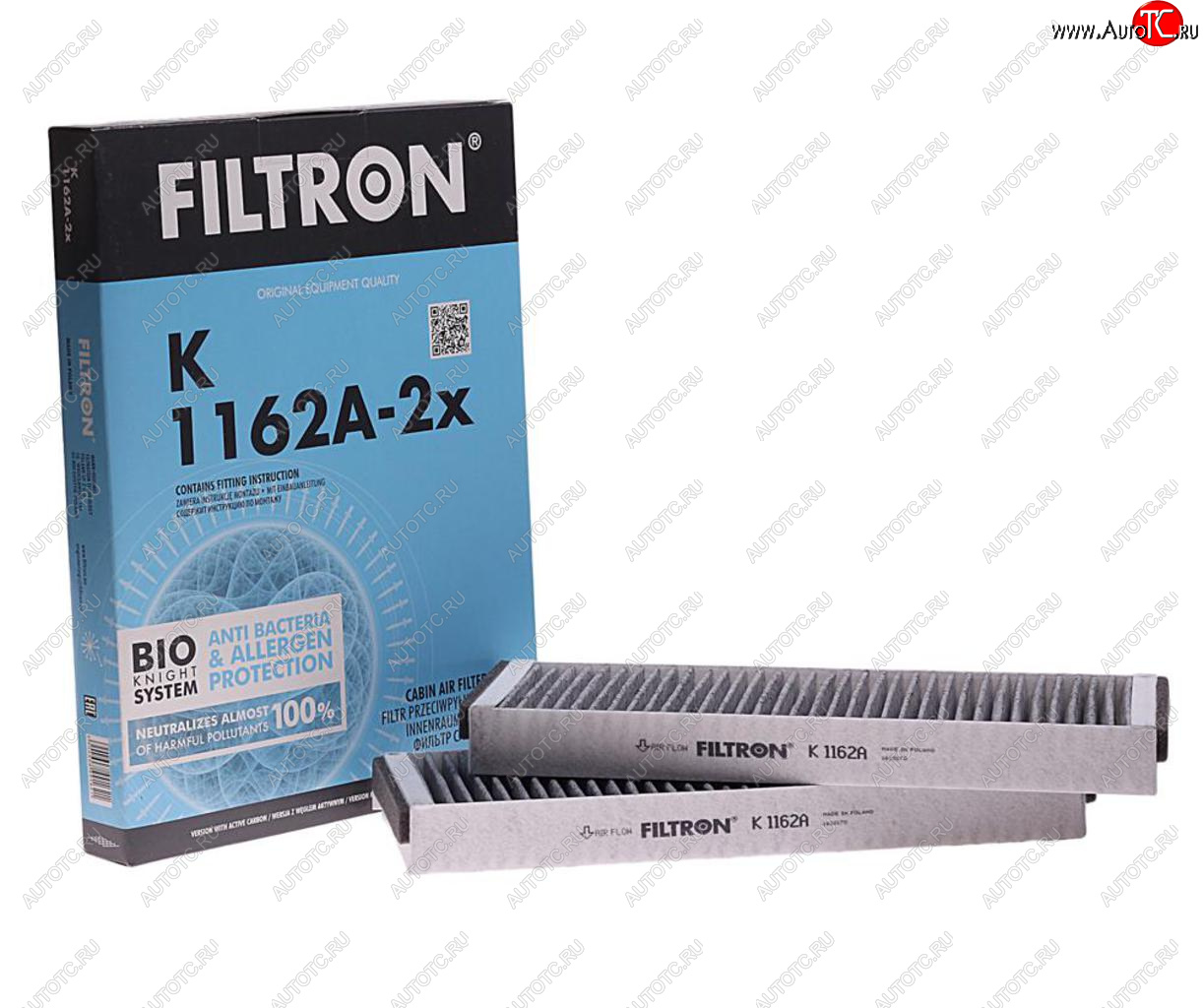 1 399 р. Фильтр воздушный салона AUDI A6 (05-11) угольный FILTRON FILTRON k1162a-2x  с доставкой в г. Воронеж