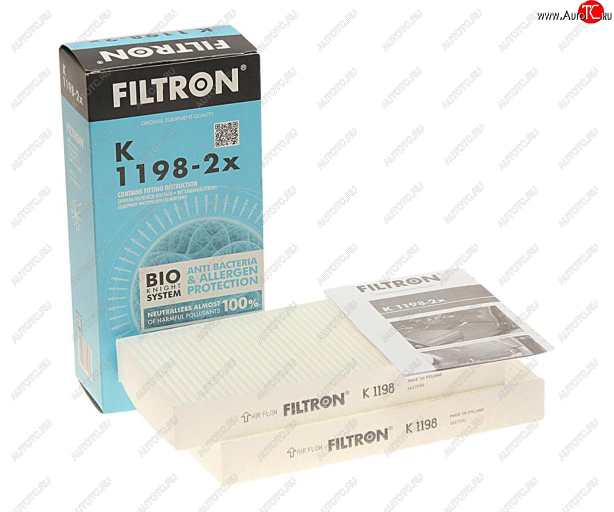 549 р. Фильтр воздушный салона HONDA Civic комплект FILTRON FILTRON k1198-2x  с доставкой в г. Воронеж