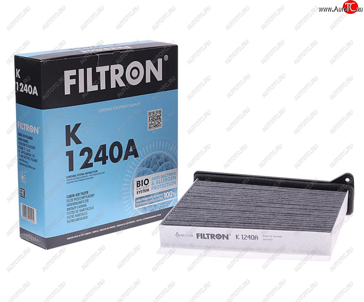 1 049 р. Фильтр воздушный салона MITSUBISHI Lancer (03-),Outlander (03-08) угольный FILTRON FILTRON k1240a  с доставкой в г. Воронеж