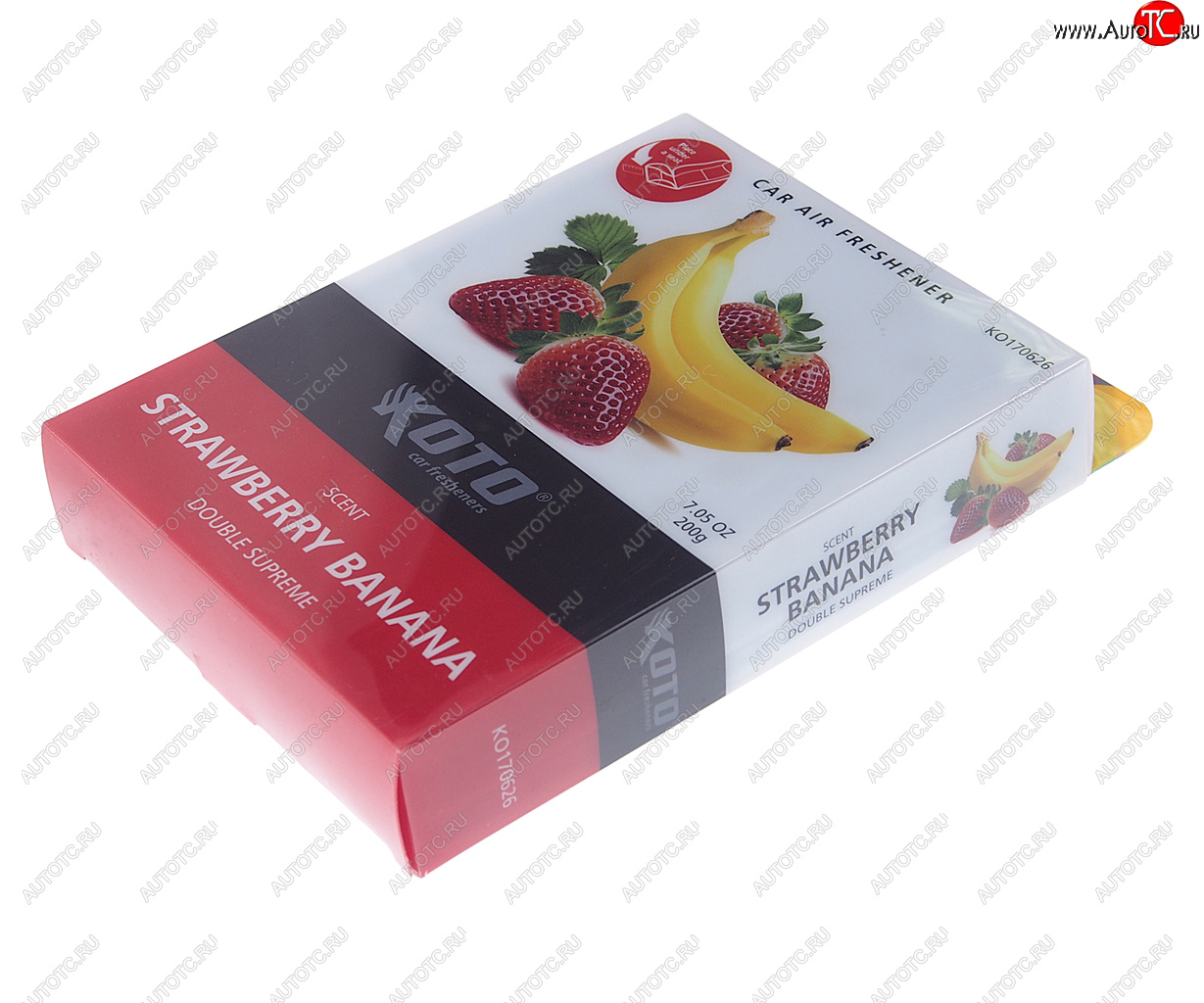 619 р. Ароматизатор под сиденье гелевый (Strawberry Banana) 180г Double supreme KOTO KOTO ko170626  с доставкой в г. Воронеж