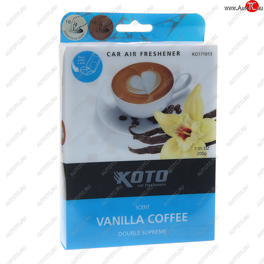 619 р. Ароматизатор под сиденье гелевый (Vanilla Coffee) 180г Double supreme KOTO KOTO ko171013  с доставкой в г. Воронеж