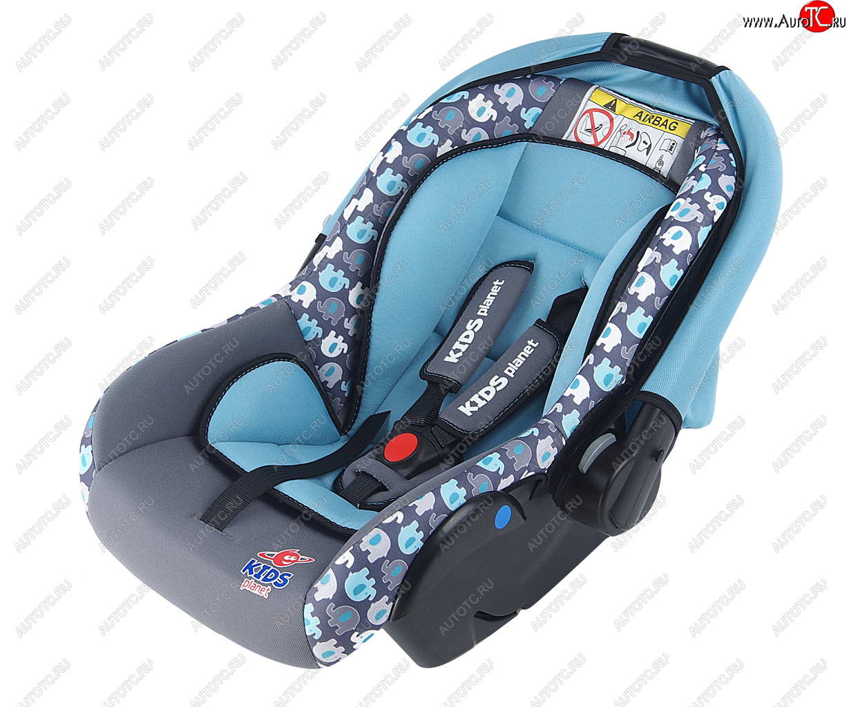 4 549 р. Автокресло детское 0-13кг (0+) 0-1.5лет лазурные слоны Luna SG321 KIDS PLANET SIGER kres2559  с доставкой в г. Воронеж