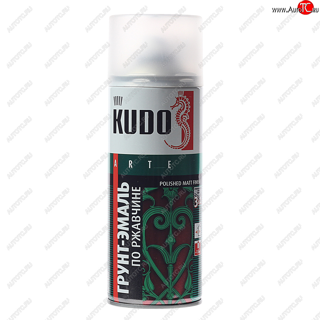 359 р. Грунт-эмаль по ржавчине красный RAL 3020 аэрозоль 520мл KUDO KUDO ku-313020  с доставкой в г. Воронеж