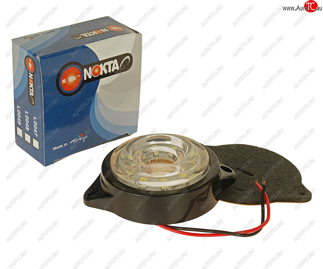 159 р. Фонарь габаритный LED 24V, круглый белый (d=55мм 10-светодиодов) NOKTA NOKTA l0049white  с доставкой в г. Воронеж