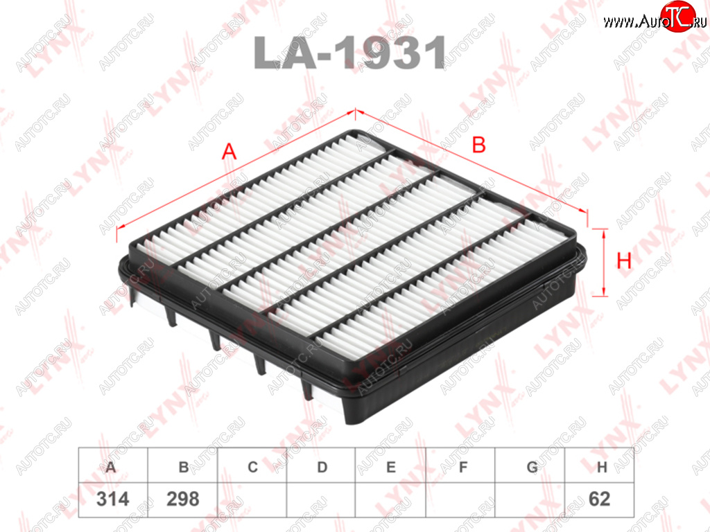 1 399 р. Фильтр воздушный TOYOTA Land Cruiser (08-) (4.5D) LYNX LYNX la1931  с доставкой в г. Воронеж