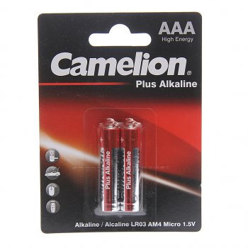 70 р. Батарейка AAA LR03 1.5V блистер 2шт. (цена за 1шт.) Alkaline Plus CAMELION CAMELION lr03-bp2  с доставкой в г. Воронеж. Увеличить фотографию 3