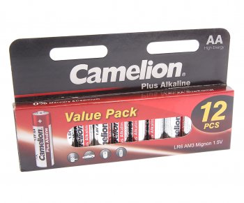 52 р. Батарейка AA LR6 1.5V блистер 12шт. (цена за 1шт.) Alkaline Plus CAMELION CAMELION lr6-hp12  с доставкой в г. Воронеж. Увеличить фотографию 2