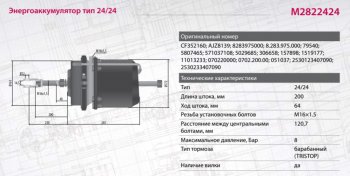 7 549 р. Энергоаккумулятор MAN TGA,TGS,TGX задний тип 2424 барабанный тормоз MARSHALL MARSHALL m2822424  с доставкой в г. Воронеж. Увеличить фотографию 6