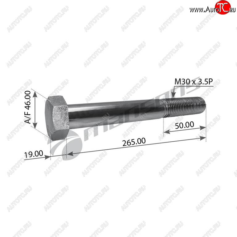 999 р. Болт BPW рессоры (M30x3.5x265) MANSONS MANSONS m30265  с доставкой в г. Воронеж