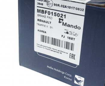 3 289 р. Колодки тормозные передние (4шт.) MANDO Opel Vivaro B (2014-2019)  с доставкой в г. Воронеж. Увеличить фотографию 5