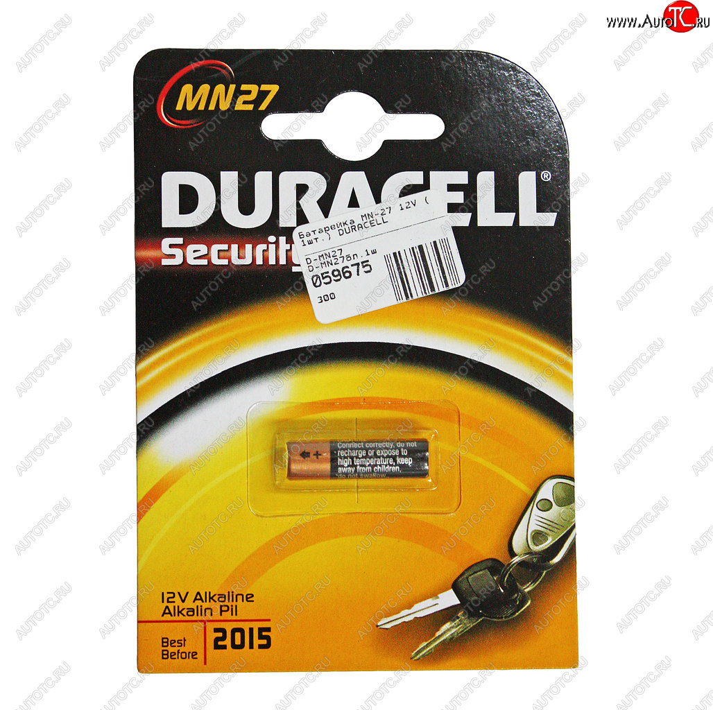 519 р. Батарейка A27 MN27 12V (пульт сигнализации) блистер 1шт. Alkaline Security DURACELL DURACELL mn27-1bl  с доставкой в г. Воронеж