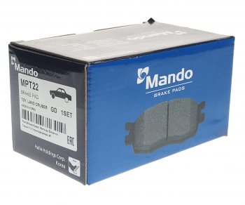 1 579 р. Колодки тормозные передние (4шт.) MANDO Toyota Tacoma N200 PickUp AccessCab дорестайлинг (2004-2011)  с доставкой в г. Воронеж. Увеличить фотографию 2