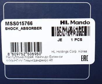 3 899 р. Амортизатор CITROEN C1 (05-14) передний левый газовый MANDO MANDO mss015766  с доставкой в г. Воронеж. Увеличить фотографию 4