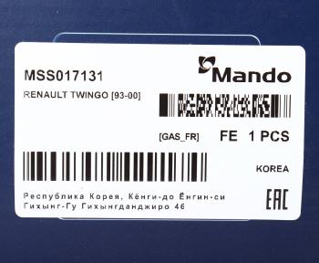 3 499 р. Амортизатор RENAULT Twingo (93-) передний левый/правый газовый MANDO MANDO mss017131 MANDO mss017131  с доставкой в г. Воронеж. Увеличить фотографию 3
