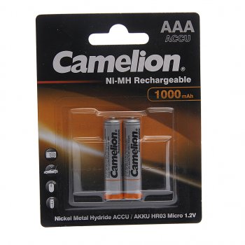 193 р. Батарейка AAA HR03 1.2V аккумулятор Ni-MH 1000mAh блистер 2шт. (цена за 1шт.) CAMELION CAMELION nh-aaa1000bp2  с доставкой в г. Воронеж. Увеличить фотографию 3