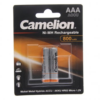 171 р. Батарейка AAA HR03 1.2V аккумулятор Ni-MH 800mAh блистер 2шт. (цена за 1шт.) CAMELION CAMELION nh-aaa800bp2  с доставкой в г. Воронеж. Увеличить фотографию 2