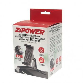 649 р. Держатель телефона на панель с номером телефона черный ZIPOWER ZIPOWER pm6639  с доставкой в г. Воронеж. Увеличить фотографию 3