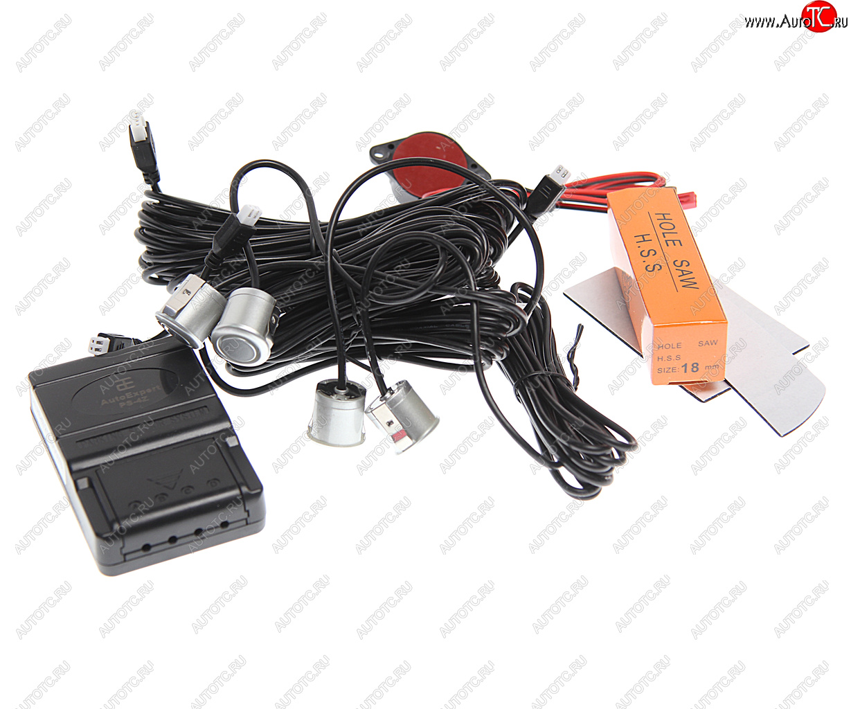 1 339 р. Датчик парковки d=19мм AUTOEXPERT AUTOEXPERT ps-4z-silver  с доставкой в г. Воронеж