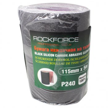 Бумага наждачная P-240 115ммх5м на тканевой основе рулон ROCKFORCE ROCKFORCE rf-fb2240c
