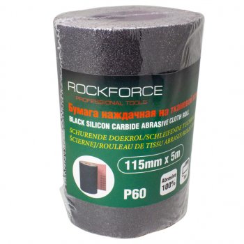 Бумага наждачная P-60 115ммх5м на тканевой основе рулон ROCKFORCE ROCKFORCE rf-fb260c