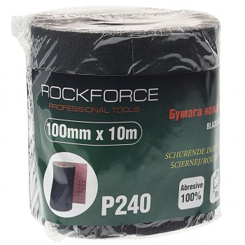 Бумага наждачная P-240 100ммх10м на тканевой основе рулон ROCKFORCE ROCKFORCE rf-fb4240c