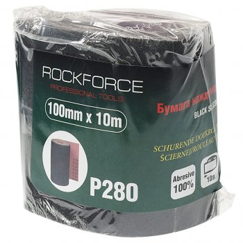 Бумага наждачная P-280 100ммх10м на тканевой основе рулон ROCKFORCE ROCKFORCE rf-fb4280c