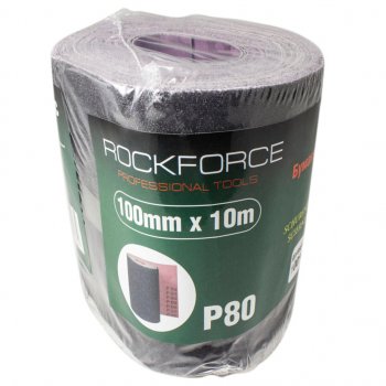 Бумага наждачная P-80 100ммх10м на тканевой основе рулон ROCKFORCE ROCKFORCE rf-fb480c