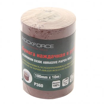 Бумага наждачная P-360 100ммх10м рулон ROCKFORCE ROCKFORCE rf-sr4360a