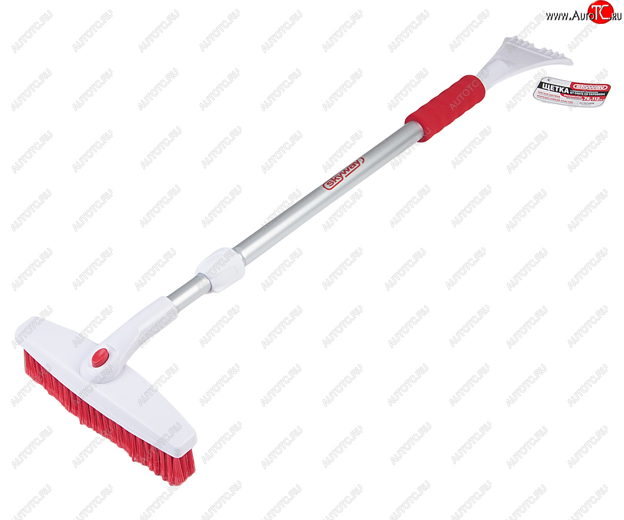 819 р. Щетка со скребком телескопическая 76-112см бело-красная SKYWAY SKYWAY s07801009  с доставкой в г. Воронеж
