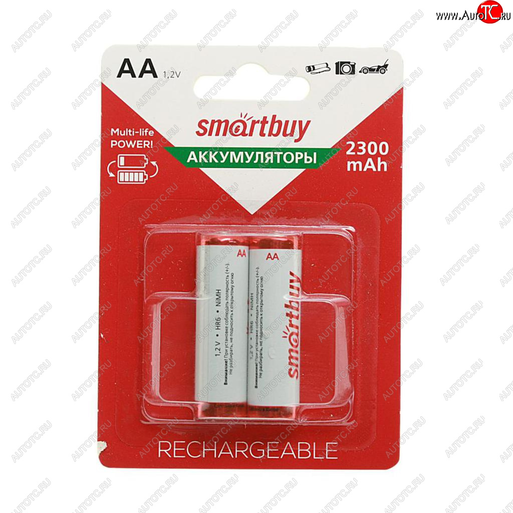 419 р. Батарейка AA HR6 1.2V аккумулятор Ni-MH 2300mAh блистер (2шт.) SMART BUY SMART BUY sbbr-2a02bl2300  с доставкой в г. Воронеж