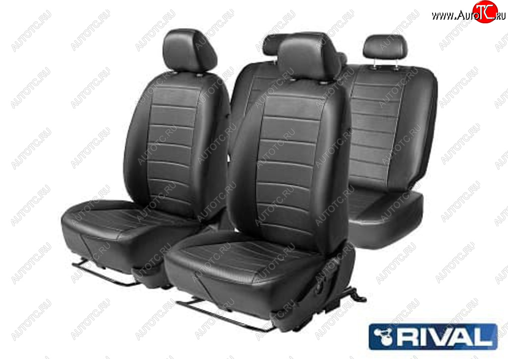 5 999 р. Авточехлы HYUNDAI Elantra седан (16-) экокожа черные комплект RIVAL RIVAL sc.2306.1 RIVAL sc.2306.1  с доставкой в г. Воронеж