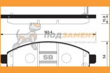 Колодки тормозные передние (4шт.) SANGSIN Nissan Navara 1 D22 рестайлинг (2000-2005)