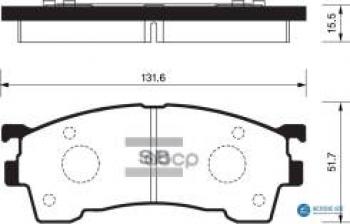 Колодки тормозные передние (4шт.) SANGSIN Mazda 626 GF,FW универсал рестайлинг (1999-2004)