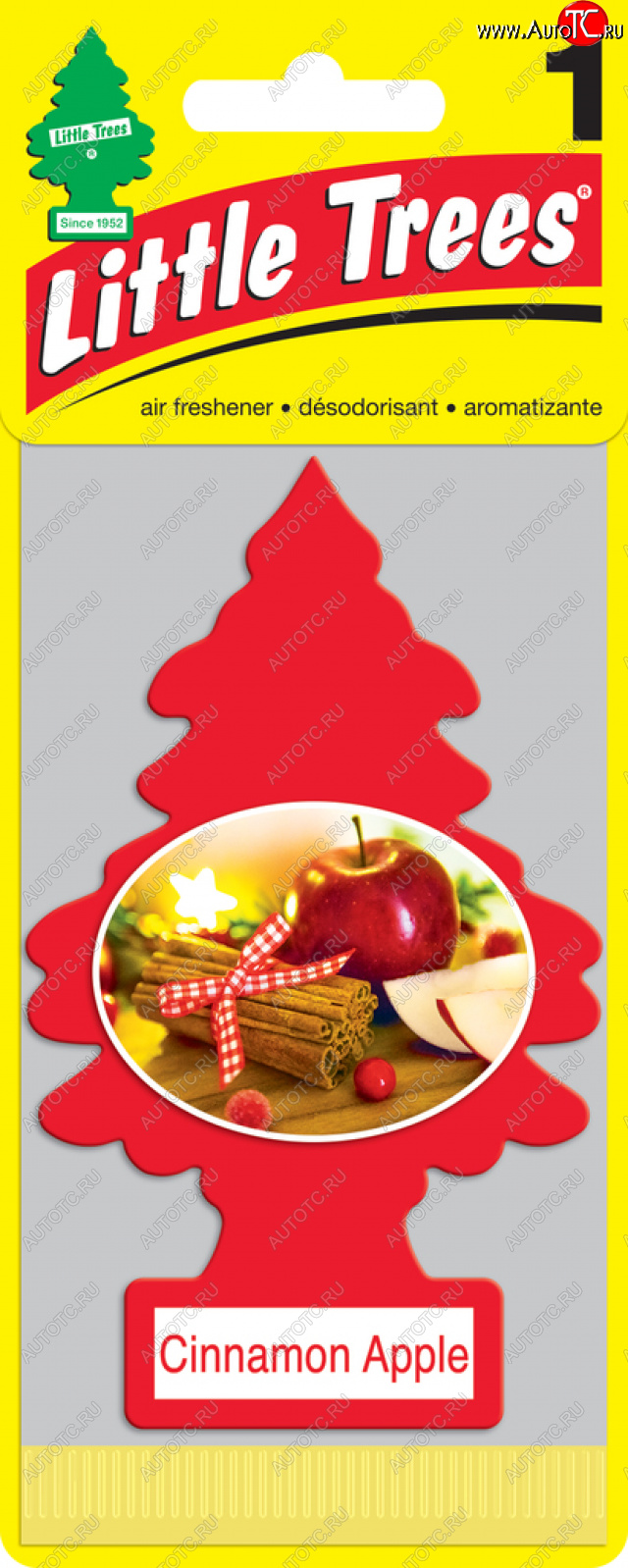 157 р. Ароматизатор подвесной пластина (яблоко и корица) Елочка CAR FRESHNER CAR FRESHNER u1p-10338-russ  с доставкой в г. Воронеж