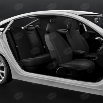 5 299 р. Авточехлы универсальные экокожа-жаккард черные комплект AVTOLIDER AVTOLIDER ujk31-0101  с доставкой в г. Воронеж. Увеличить фотографию 4