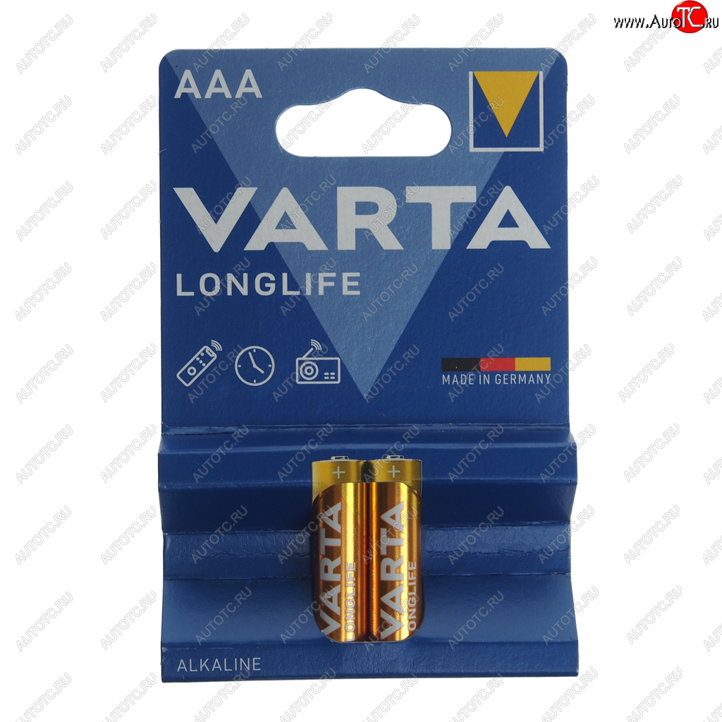 107 р. Батарейка AAA LR03 1.5V блистер 2шт. (цена за 1шт.) Alkaline Longlife VARTA VARTA vrt-lr03l(2)бл  с доставкой в г. Воронеж