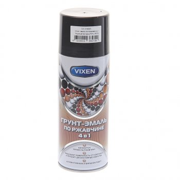 Грунт-эмаль по ржавчине 4 в 1 черный янтарь RAL 9005 аэрозоль 520мл VIXEN VIXEN vx-519005