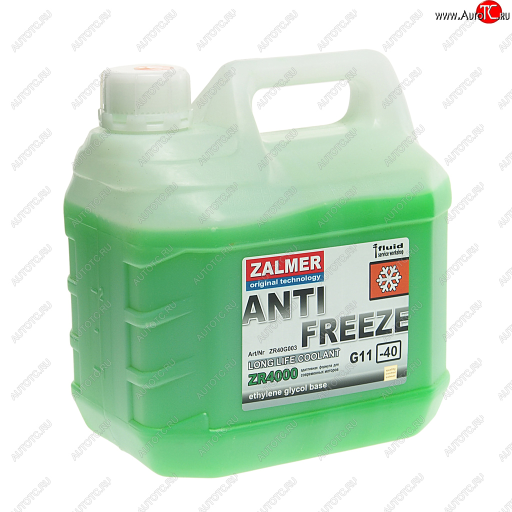 729 р. Антифриз зеленый -40C ZR4000 LLC G11 3кг ZALMER ZALMER zr40g003  с доставкой в г. Воронеж