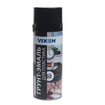 Грунт-эмаль для пластика черный матовый RAL 9005 аэрозоль 520мл VIXEN VIXEN vx-50100