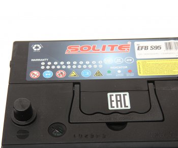 18 449 р. Аккумулятор SOLITE EFB Asia 80Ач обратная полярность SOLITE 6ст80(0) s95l  с доставкой в г. Воронеж. Увеличить фотографию 2